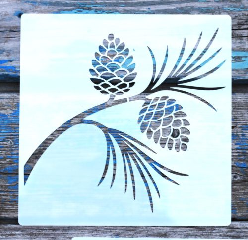20x20cm- es fenyő toboz  mintás sablon