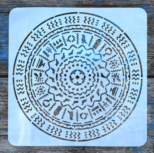  Maja mintás 20x20cm- es mandala mintás sablon2