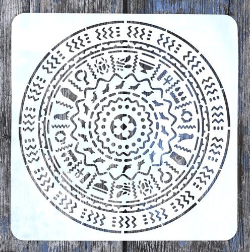  Maja mintás 20x20cm- es mandala mintás sablon2