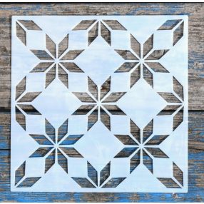   20x20cm -es geometriai mintás műanyag festő stencil sablon 