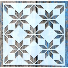   20x20cm -es geometriai mintás műanyag festő stencil sablon 