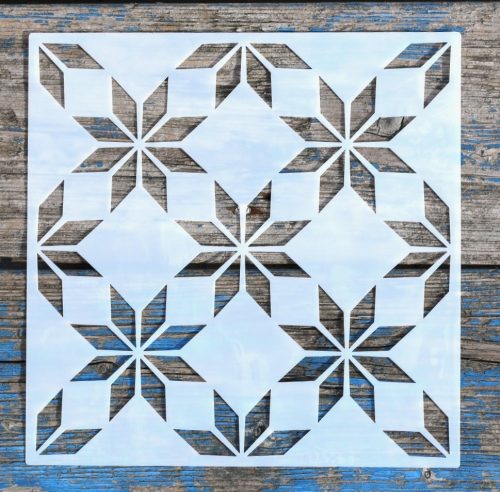 20x20cm -es geometriai mintás műanyag festő stencil sablon 