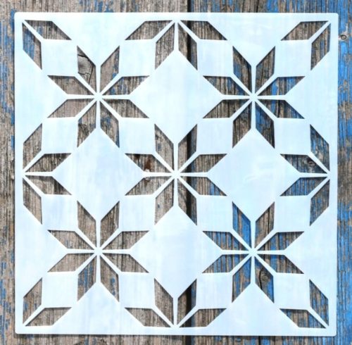 20x20cm -es geometriai mintás műanyag festő stencil sablon 