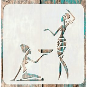 20x20cm- es afrika mintás rétegző stencil sablon