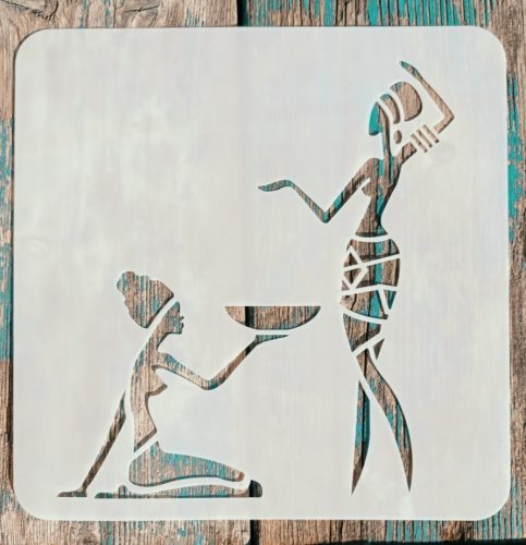 20x20cm- es afrika mintás rétegző stencil sablon