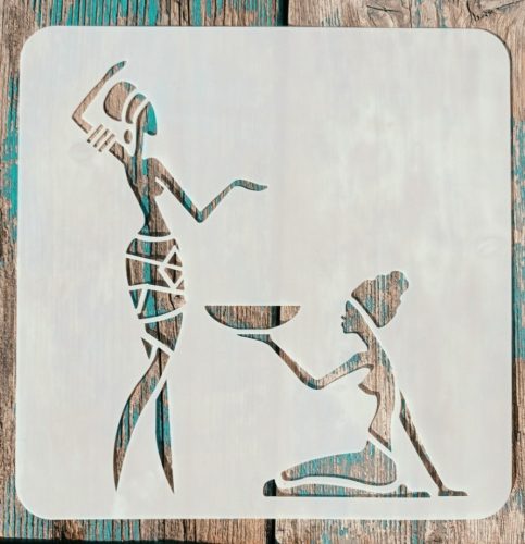 20x20cm- es afrika mintás rétegző  sablon festő stencil 