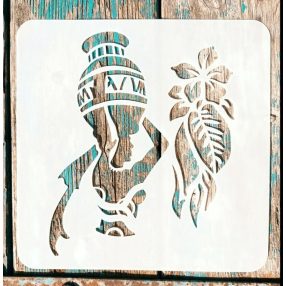   20x20cm-es afrika mintás  rétegző festő stencil műanyag sablon 