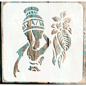 20x20cm-es afrika mintás festő stencil műanyag sablon 