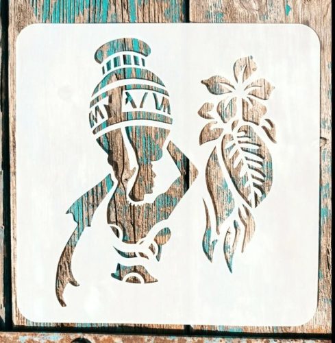 20x20cm-es afrika mintás  rétegző festő stencil műanyag sablon 