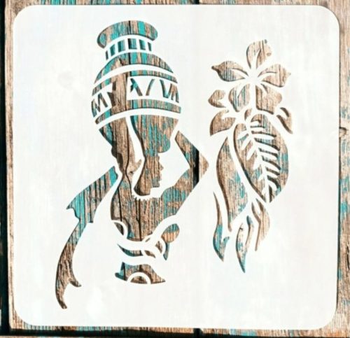 20x20cm-es afrika mintás festő stencil műanyag sablon 
