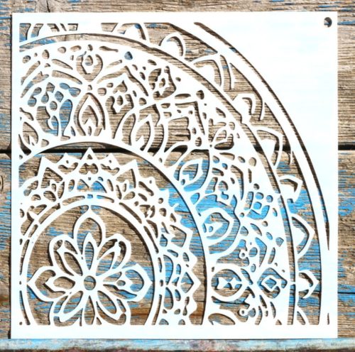 20x20cm- es sarok mandala mintás sablon DIY stencil