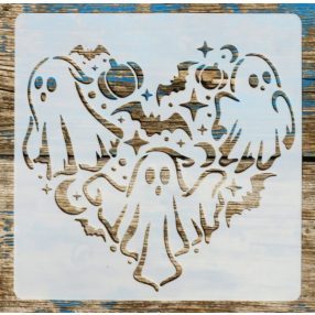   20x20cm- es sarok Halloween, szellem   mintás sablon DIY stencil