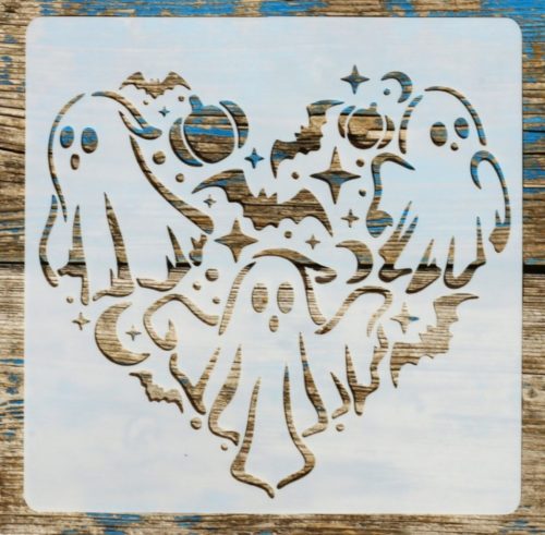 20x20cm- es sarok Halloween, szellem   mintás sablon DIY stencil