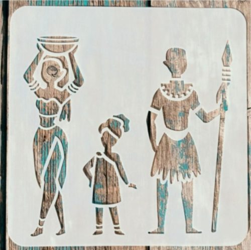 20x20cm- es afrika mintás festő  sablon stencil 