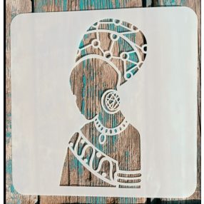 20x20cm-es afrika mintás rétegző sablon festő stencil 