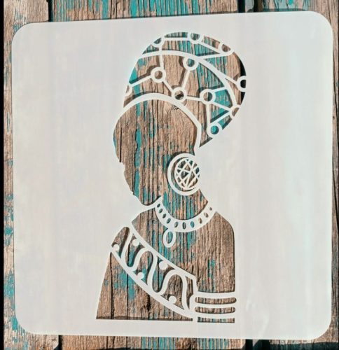 20x20cm-es afrika mintás rétegző sablon festő stencil 