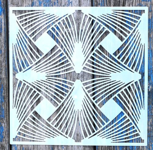 20x20cm- es  geometria mintás rétegző sablon