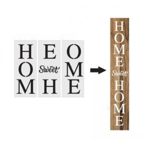   14x36/3 Home Swet Home  feliratú műanyag DIY sablon szett, festő stencil szett 3 db