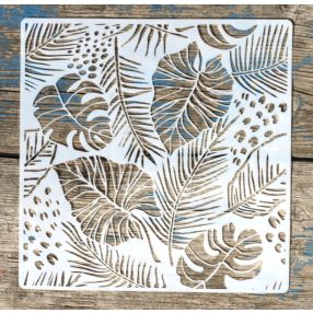    levél mintás 20x20 cm-es műanyag festő sablon DIY  stencil 