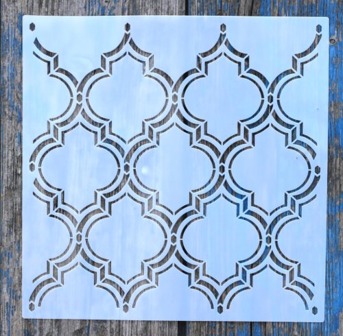 Geometriai mintás 20x20 cm-es műanyag festő sablon DIY  stencil 