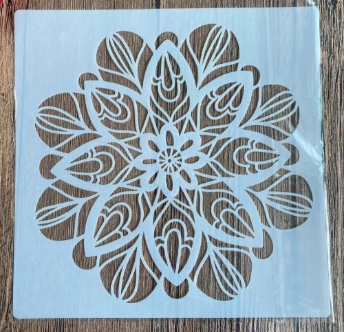 Mandala 20x20 cm-es műanyag festő sablonstencil 