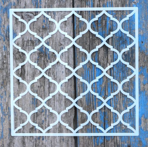 Geometriai mintás 20x20 cm-es műanyag festő sablon stencil 