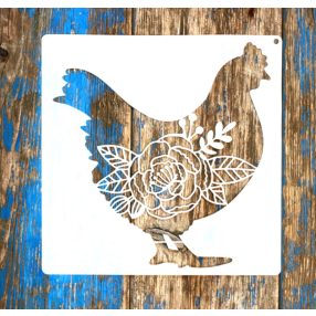 tyúk mintás 20x20 cm-es sablon  műanyag DIY stencil 