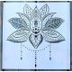 Lútusz csempe mintás 20x20 cm-es  festő sablon  műanyag DIY stencil 