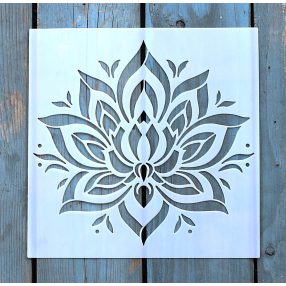   lótusz virág  mintás 20x20 cm-es  sablon műanyag DIY stencil 