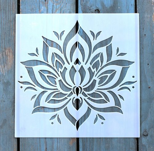 lótusz virág  mintás 20x20 cm-es  sablon műanyag DIY stencil 