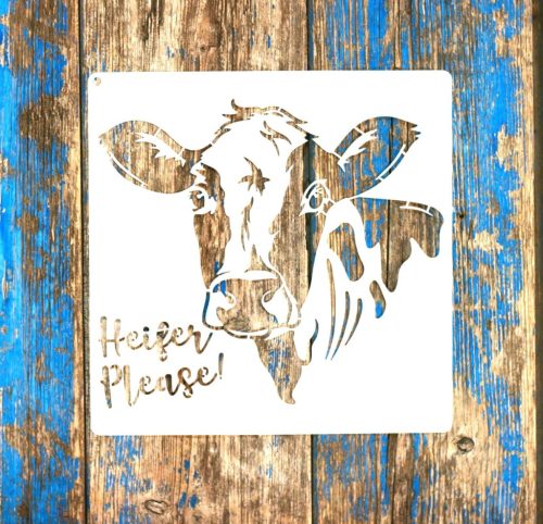 tehén mintás 20x20 cm-es  sablon műanyag DIY stencil 
