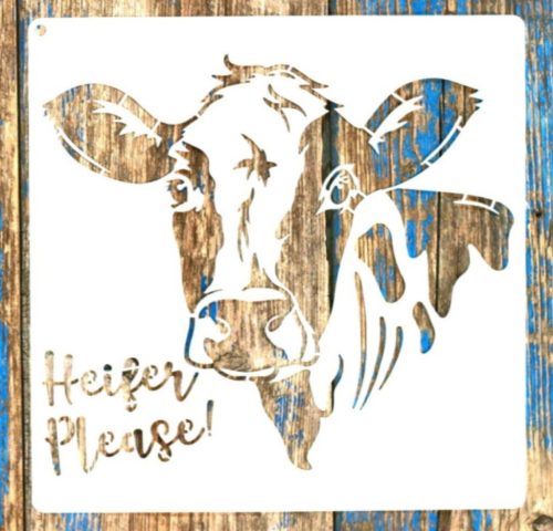 tehén mintás 20x20 cm-es  sablon műanyag DIY stencil 