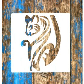   mókus mintás festő  sablon 20x20 cm-es műanyag DIY stencil 