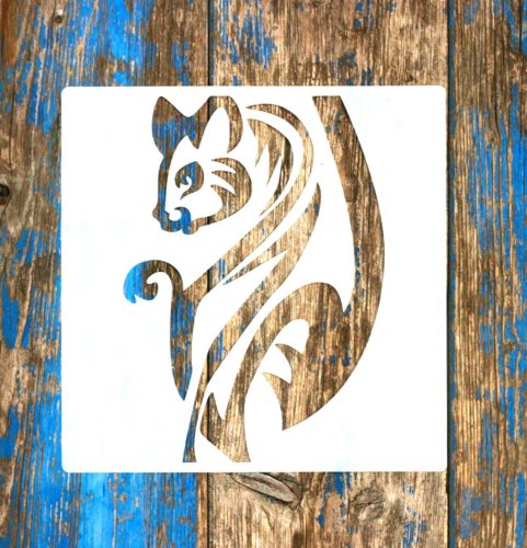 mókus mintás festő  sablon 20x20 cm-es műanyag DIY stencil 
