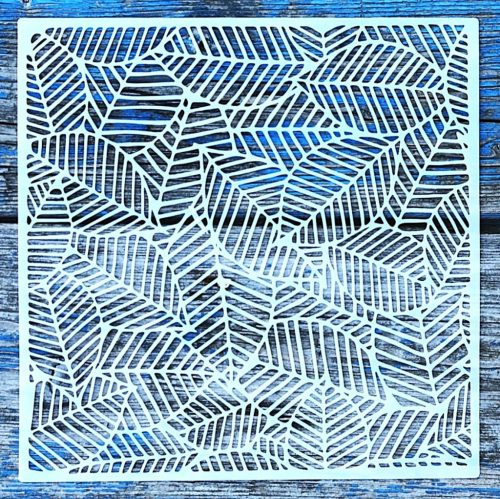 levél textúra mintás 20x20 cm-es sablon műanyag DIY festő stencil 