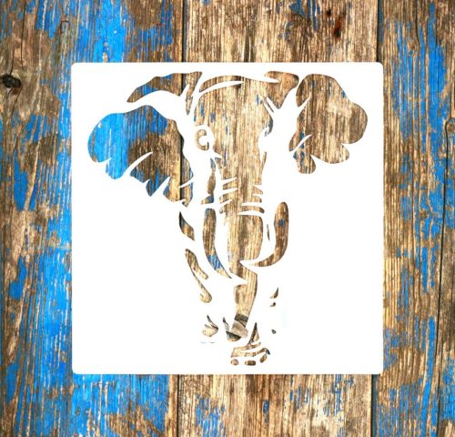 elefánt mintás 20x20 cm-es festő sablon műanyag DIY  stencil 