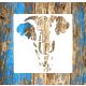 elefánt mintás 20x20 cm-es festő sablon műanyag DIY  stencil 