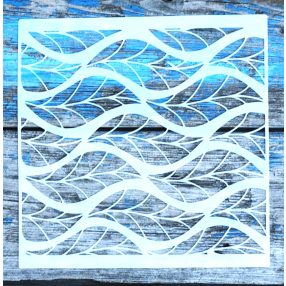 levél textúra  mintás 20x20 cm-es  sablon stencil