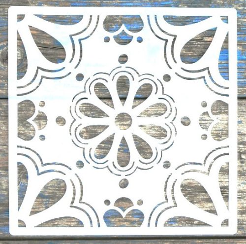 Geometria mintás, csempe festő sablon 20x20 cm-es DIY stencil