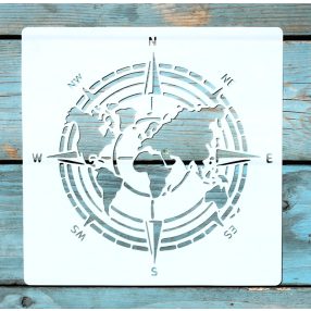  Iránytű mintás stencil 20x20 cm-es műanyag festő sablon falra bútorra   