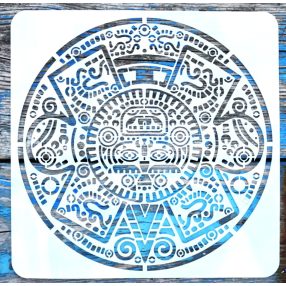   Azték mintás, csempe stencil sablon falra bútorra 20x20 cm-es 