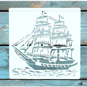   vitorlás hajó  mintás, csempe DIY stencil 20x20 cm-es műanyag sablon 