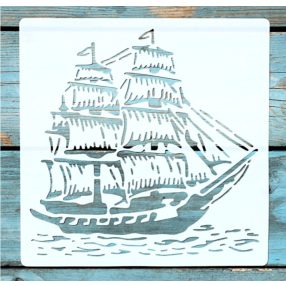   vitorlás hajó  mintás, csempe DIY stencil 20x20 cm-es műanyag sablon 