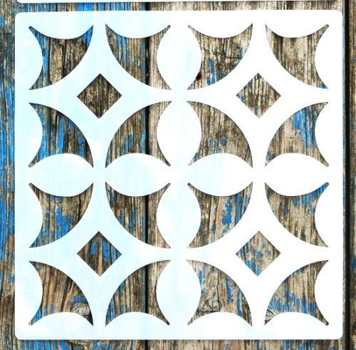 Geometria mintás, csempe  sablon 20x20 cm-es DIY stencil