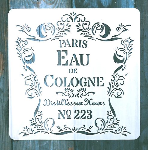  Paris feliratú vintage műanyag Sablon  20x20 cm-es DIY festő stencil