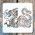 Kínai sárkány mintás műanyag sablon 20x20 cm-es DIY festő  stencil