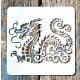 Kínai sárkány mintás műanyag sablon 20x20 cm-es DIY festő  stencil