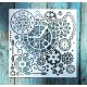 Óra mintás műanyag sablon 20x20 cm-es DIY festő  stencil