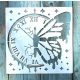 Óra mintás műanyag sablon 20x20 cm-es DIY festő  stencil