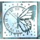 Óra mintás műanyag sablon 20x20 cm-es DIY festő  stencil